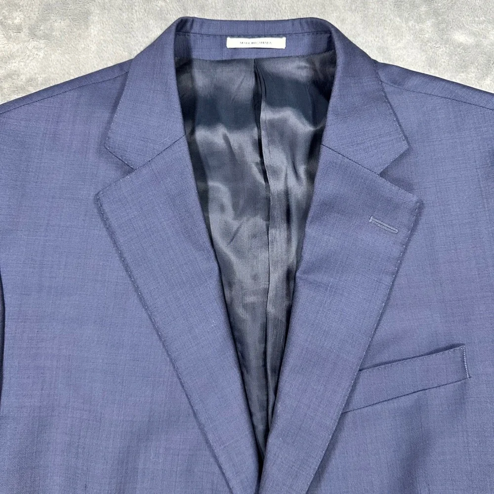 Peter Millar Mens Blue Two Button Wool Blend Blazer Sport Coat Jacket 42R